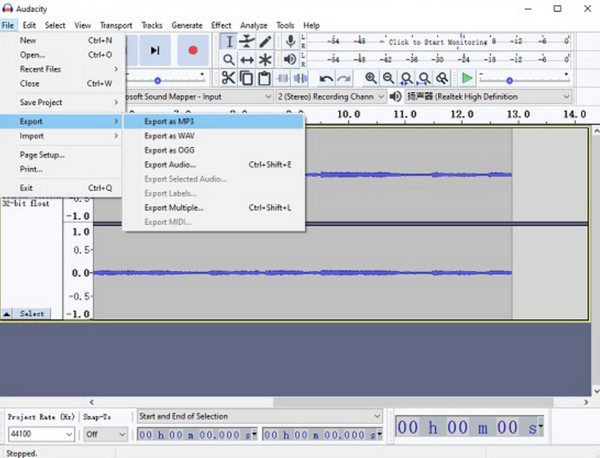 Audacity Export