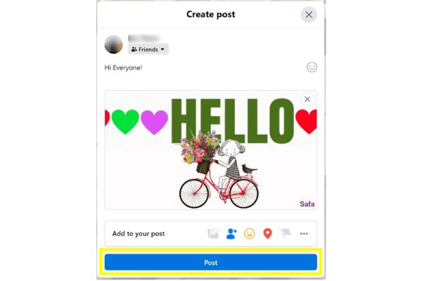 Facebook เลือก GIF