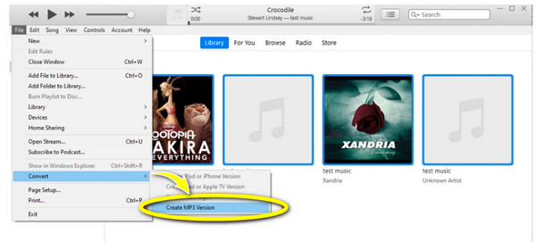 iTunes Create MP3 Version