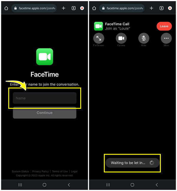 เข้าร่วม Facetime Android