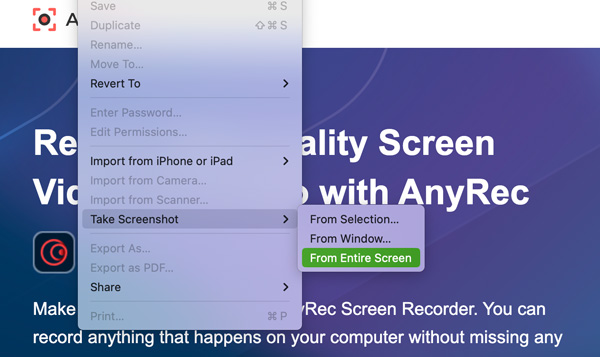 Screenshot on Mac with Preview