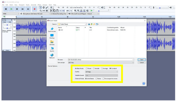 Audacity 设置 MP3 设置