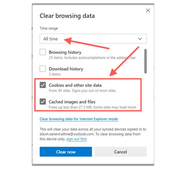 Kosongkan Cache pada Microsoft Edge