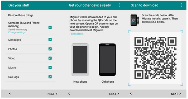 Motorola Migrate Select Data