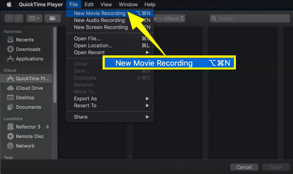 Quicktime New Movie Recording