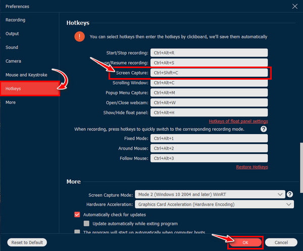 Anyrec Personaliza teclas de acceso rápido