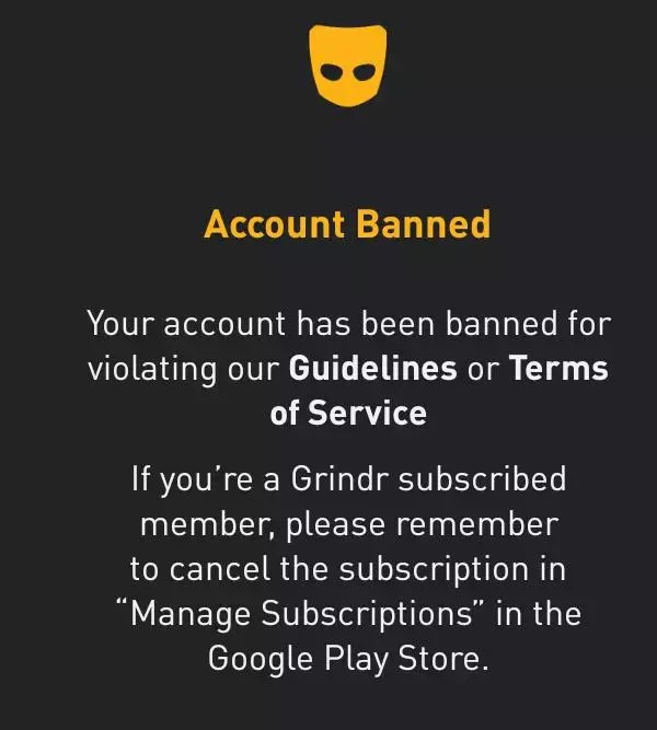 Grindr banni