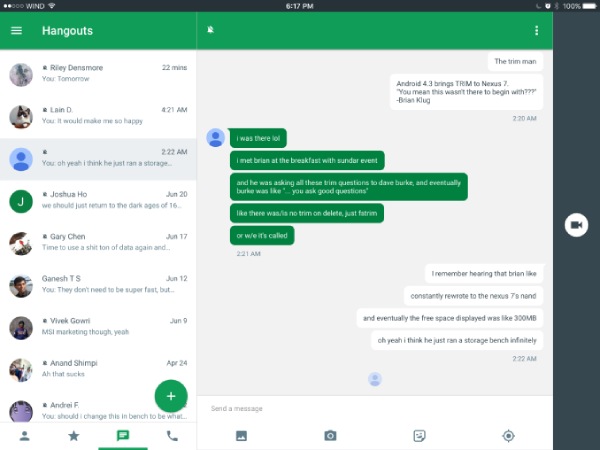 ทางเลือก Tango ของ Google Hangouts