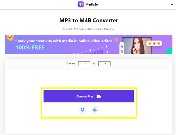 Media.io ออนไลน์ เลือกไฟล์