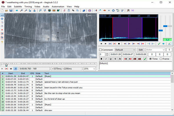 Aegisub 자막 편집자