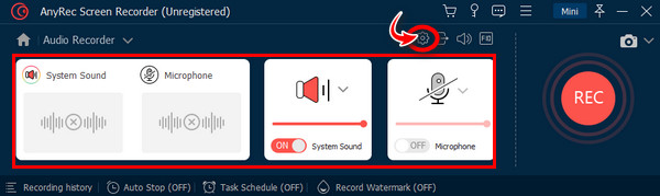 AnyRec Włącz opcje audio