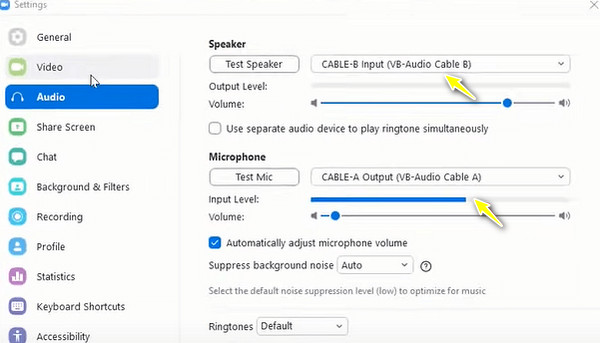 OBS 在 Zoom 中设置音频输出设置