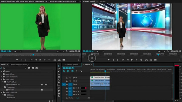 Premiere Pro 添加背景到绿屏