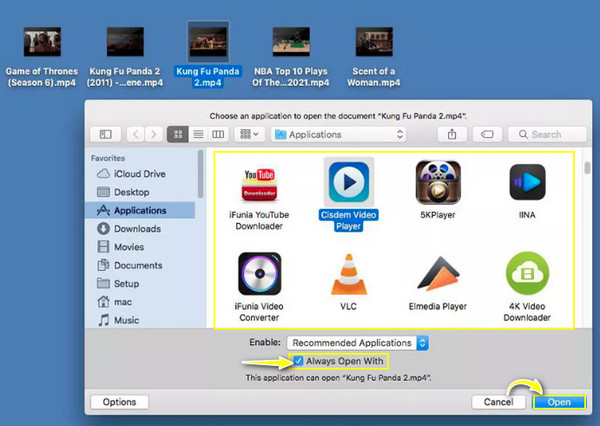 Conjunto de arquivos específico Media Player