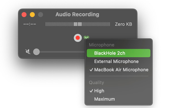 เครื่องเล่น BlackHole 2ch QuickTime