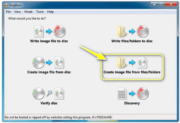 ImgBurn Crea immagini da file