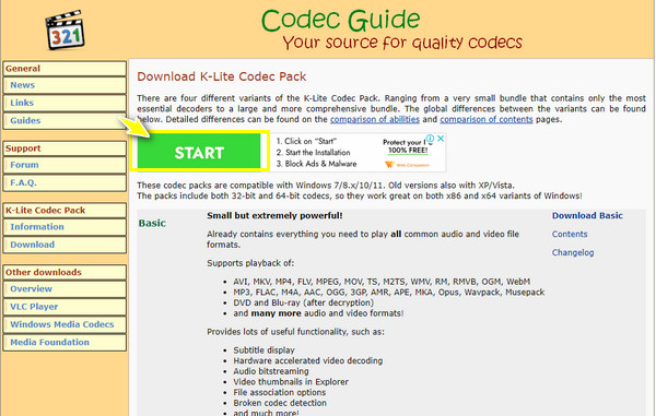 Installer les packs de codecs