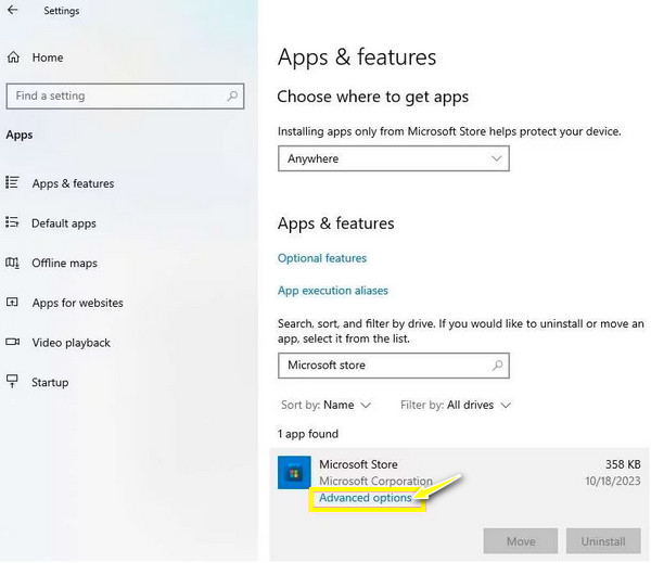 Tetapkan semula Microsoft Store