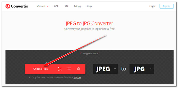 Convertio นำเข้า JPEG