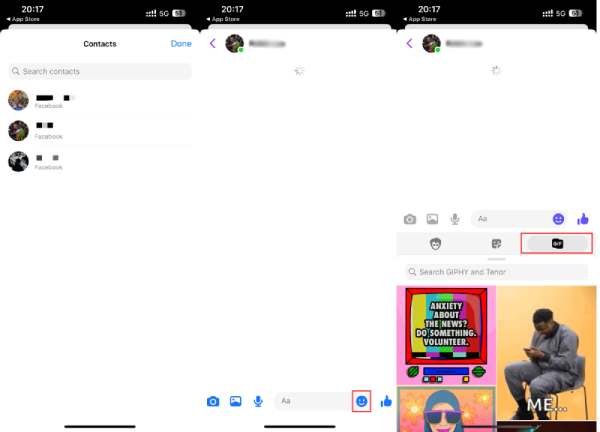 GIF'ler Messenger Telefonuna Nasıl Gönderilir?