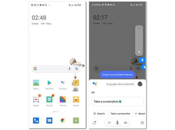Screenshot dell'Assistente Google per Android 11
