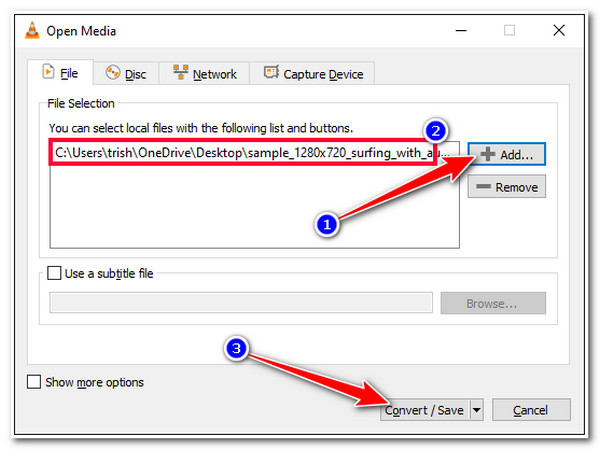 VLC เพิ่มการนำเข้า MTS