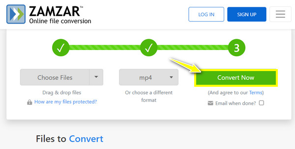 Zamzar MPG ke MP4