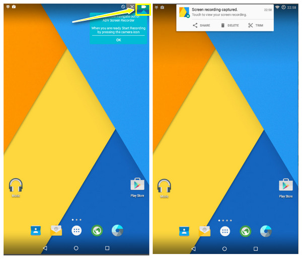 Ghi màn hình Adv trên Android