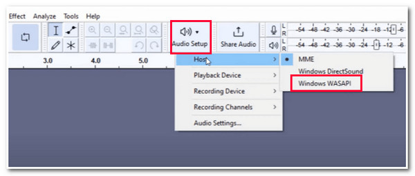 Configurazione audio Windows Wasapi