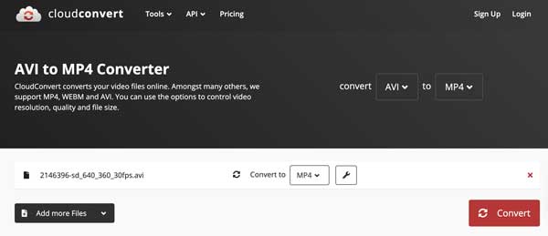 Cloudconvert AVI zu MP4