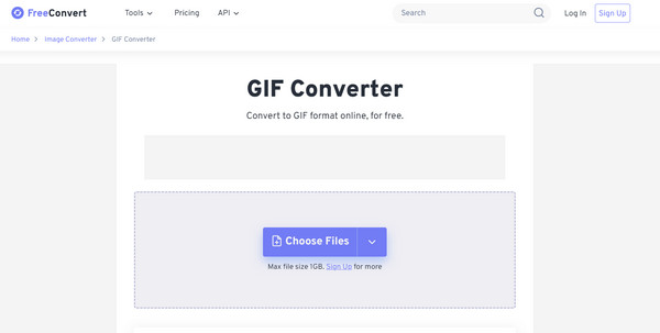 Freeconvert コンプレッサー GIF を圧縮