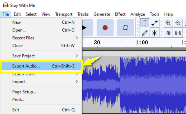 การส่งออกเสียง Audacity