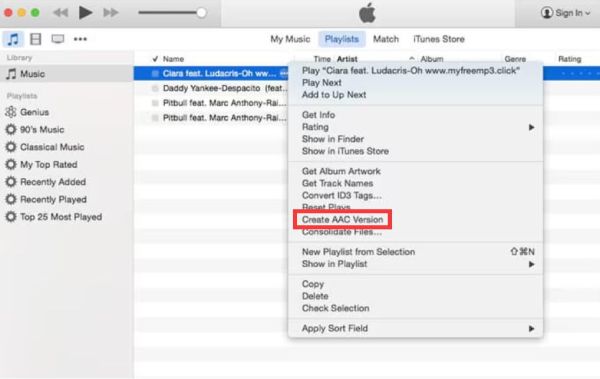 Eksportuj format M4a do iTunes