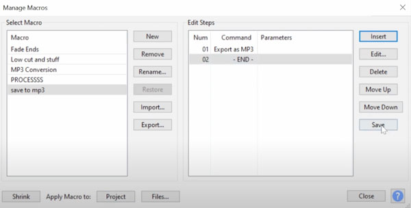 Administrar macros