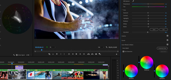 Adobe Premiere Rush 色彩校正