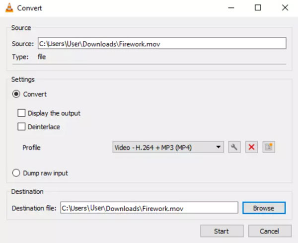 Convert H265 With Vlc