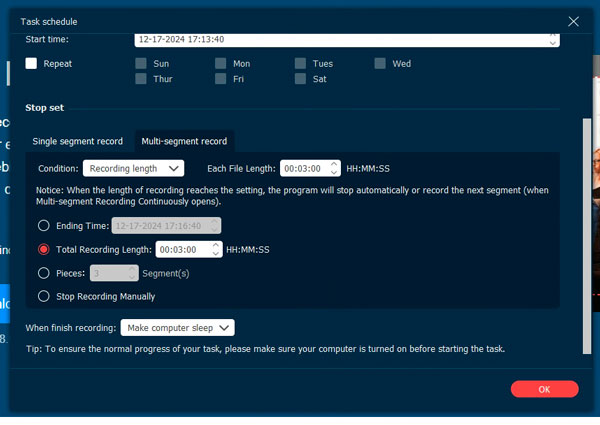 Multi Segment Record Timer