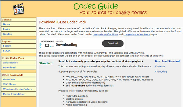 การติดตั้ง K Lite Codec Pack