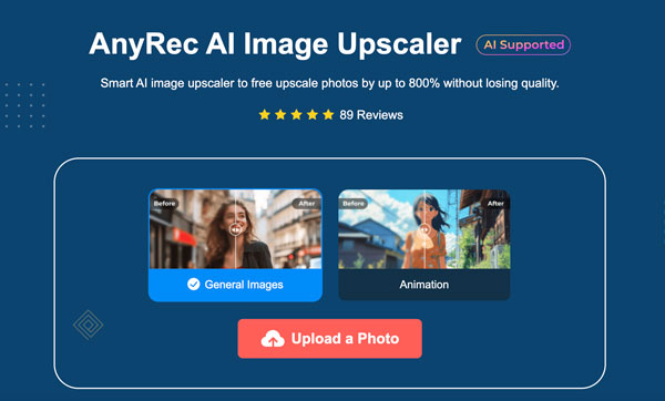 Ouvrir AnyRec AI Image Upscaler