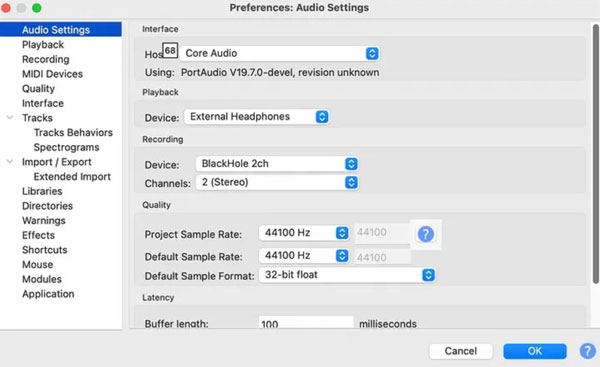 在 Mac 上使用 Audacity 录制计算机音频