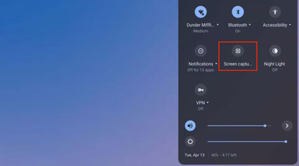 Registra con acquisizione schermo su Chromebook