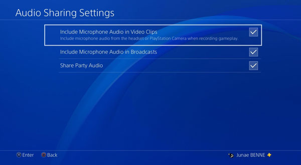 オーディオ共有設定 PS4