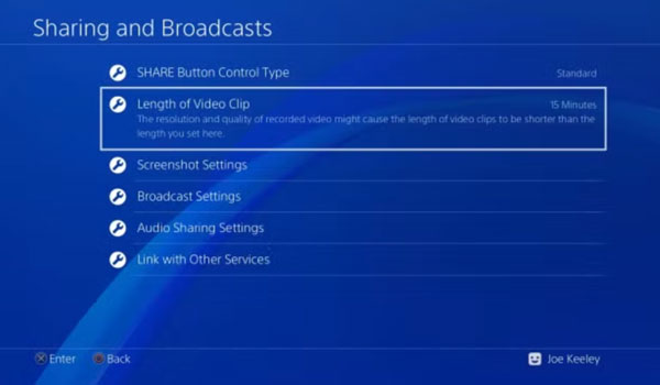 PS4での共有と放送