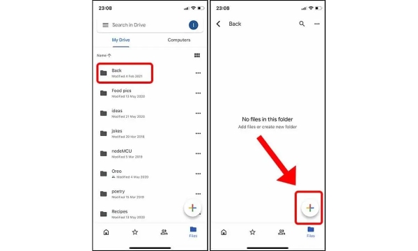 Google Drive Déplacer des données vers un iPhone