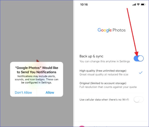 写真をGoogleフォトに同期する