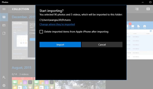 Windows Photo から iPhone の写真を転送