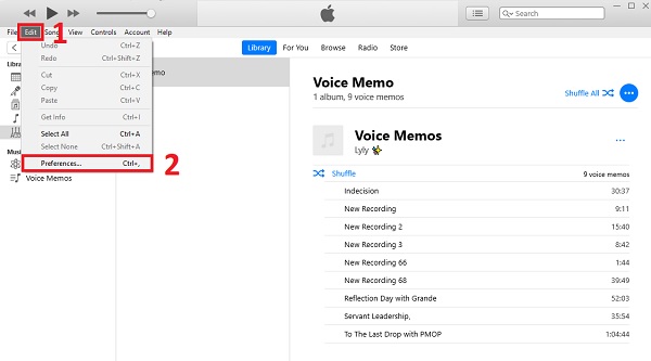 Set Preferences iTunes