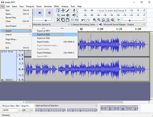 แปลง M4A เป็น WAV ความกล้า