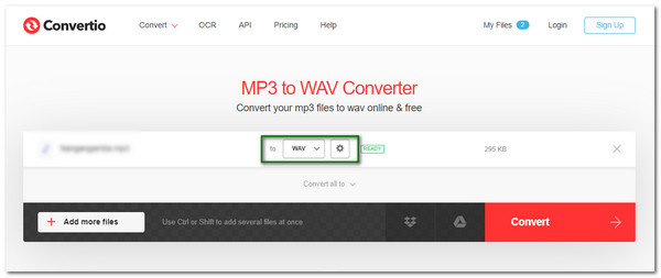 แปลง M4A เป็น WAV Convertio