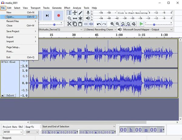 Abrir archivos M4A en Audacity